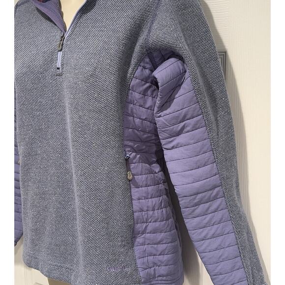 Vintage Patagonia Knit Fleece Pullover Women’s Quarter zip gray Quilted Panels - Picture 8 of 9